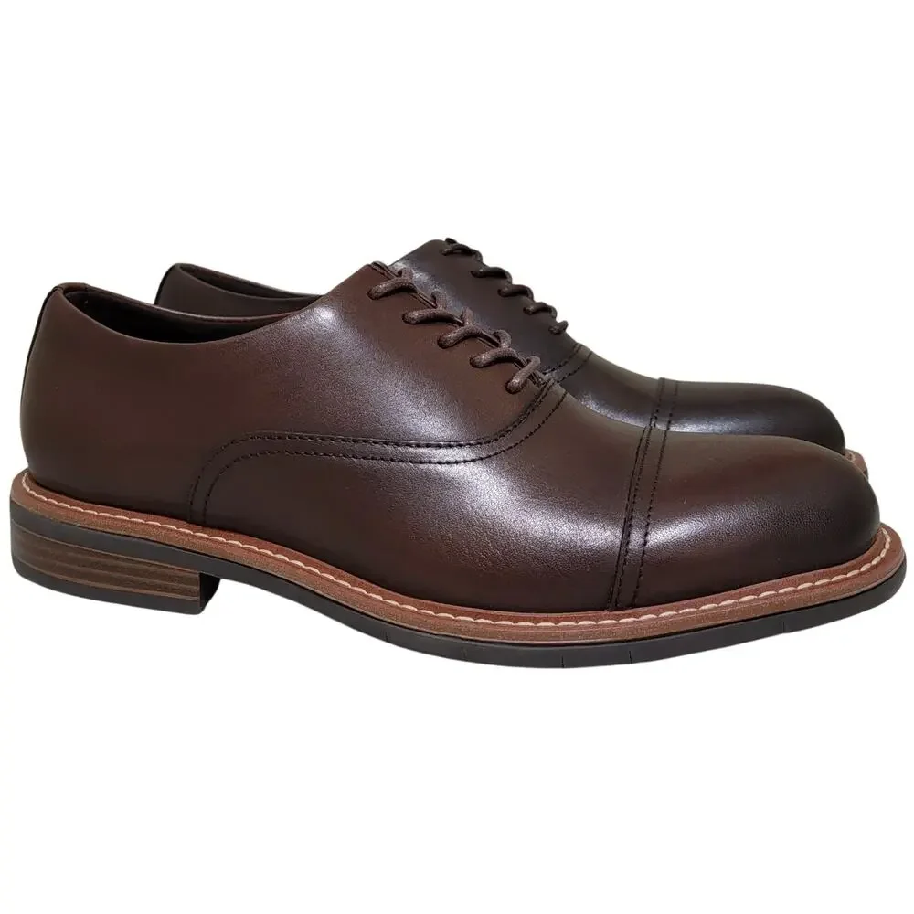 Reaction Kenneth Cole Men Klay Flex Lace Up Cap Toe Oxfords Size US 7.5M Brown